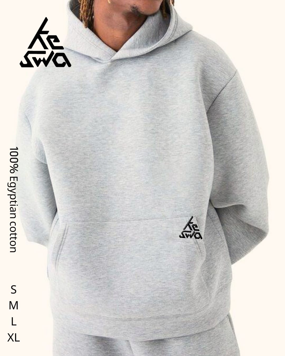 LIGHT GREY CHANEL HOODIE FOR MEN